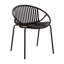 Chaises de patio empilables 2, noires. Conception respirante. Pieds en métal + plastique. Style moderne et simple. Ergonomique, capacité de 300 lb. 25,18 po x 23,43 po x 31,18 po. Assemblage requis, 2 chaises.-1828269372