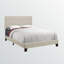 Lit rembourré en lin et bois noir Ricardo, H 45,59 po x l 57,79 po x L 80,1 po