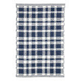Tattersall Navy Handwoven Indoor/Outdoor Rug