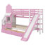 Lit superposé simple au-dessus de simple, lit superposé château avec 2 tiroirs, 3 tablettes et glissade, lit superposé en bois massif-1716009935-1716009920