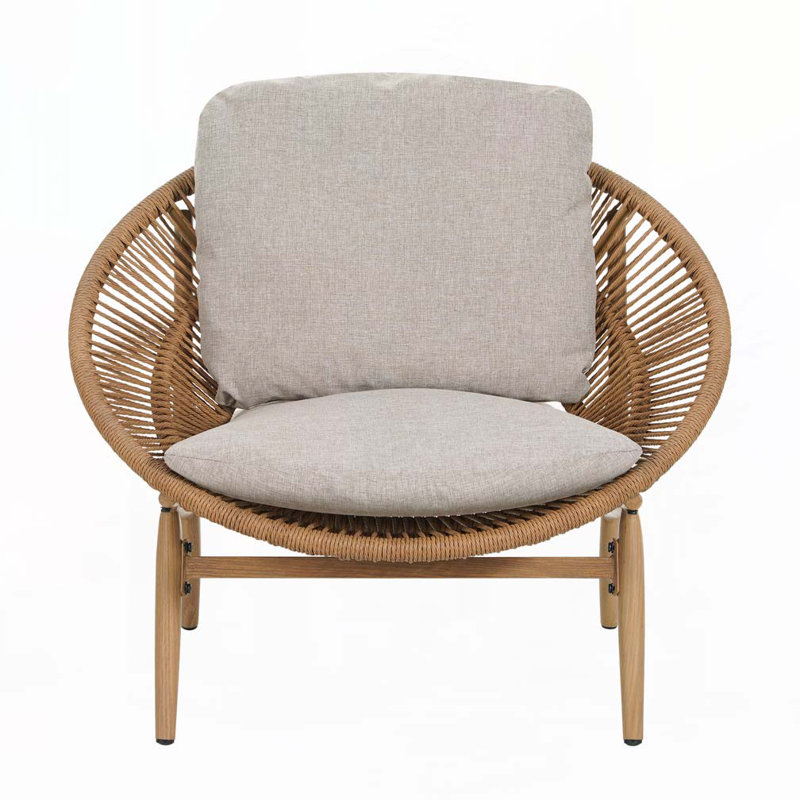 Chaise d'extérieur Papasan, Beige, Marron clair
