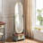American-Style Vintage Painted Full-Length Mirror With Drawers