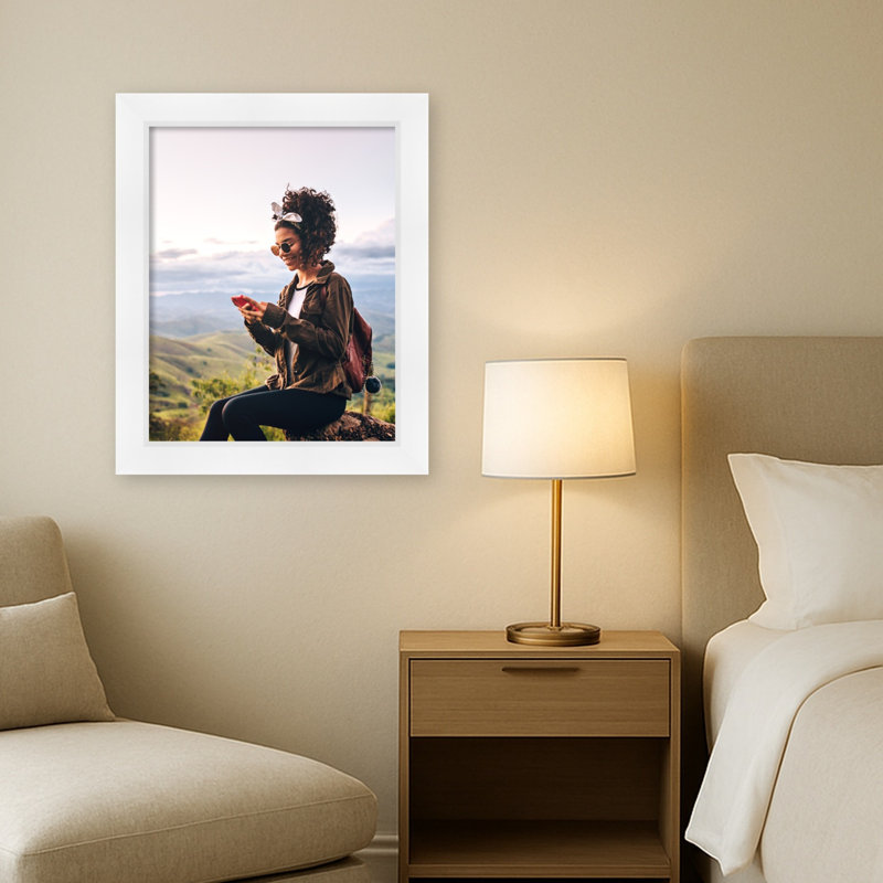 Cadre photo incliné, 22 x 28, Blanc incliné