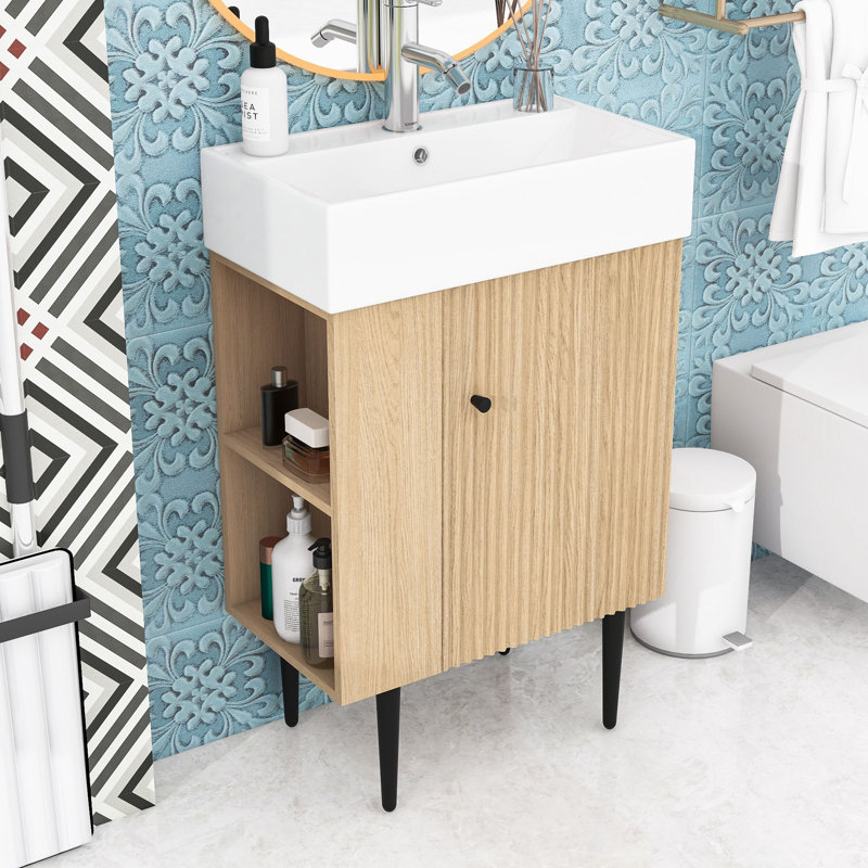 Meuble-lavabo 21,6 po avec lavabo simple en céramique
