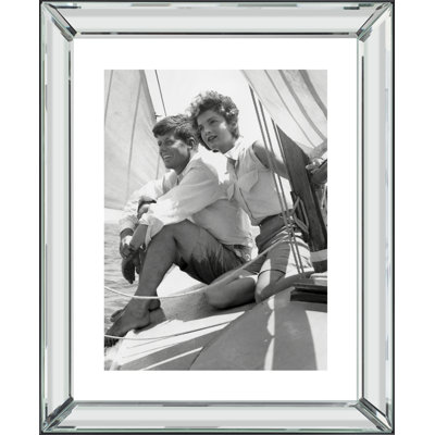 Jackie And John Kennedy Sailing - Print on Wood