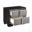 Silver and Black 2-Drawer Nightstand