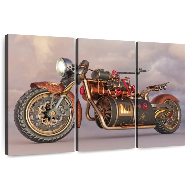 Mehar Steampunk Motorcycle, 20" H x 33" W