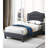 European Design 1Pc Full Bed Button Tufted Headboard Charcoal Finish Bedroom Furnish-1456699415-1456699408