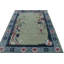 Rug & Kilim’S Chinese Art Deco Rug In Green With Blue Floral Patterns-1315522406