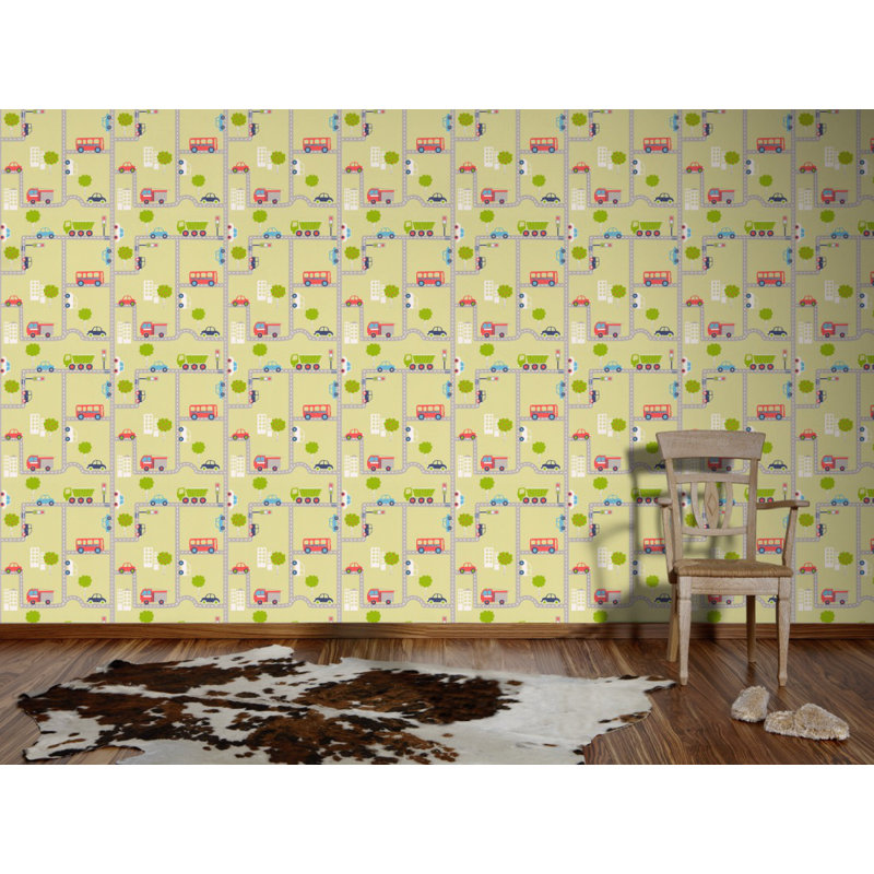Boys and Girls 10.1m x 53cm Wallpaper, Multicolour and Green