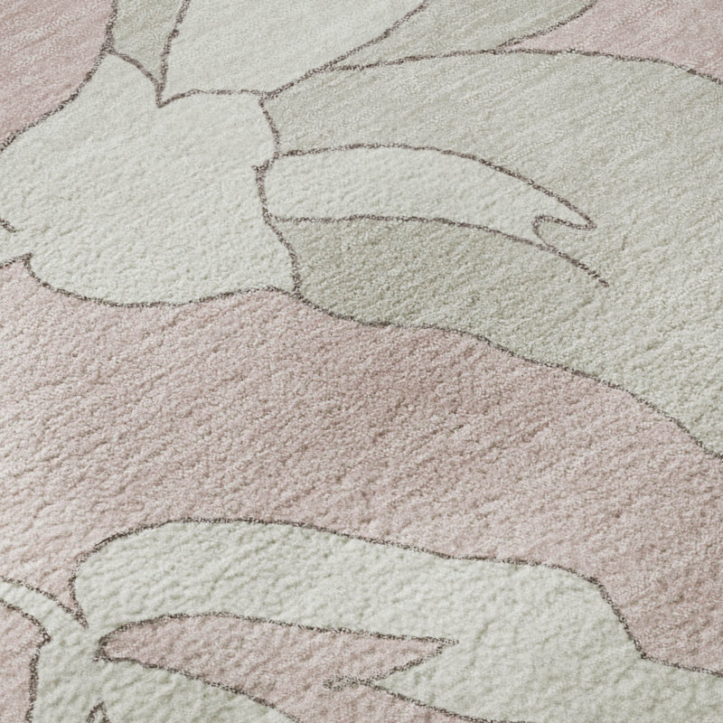 Premium Machine Washable Prisco Pink Rug, Runner 2'3" x 7'6"
