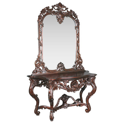 La Vendange Console Table And Mirror Set