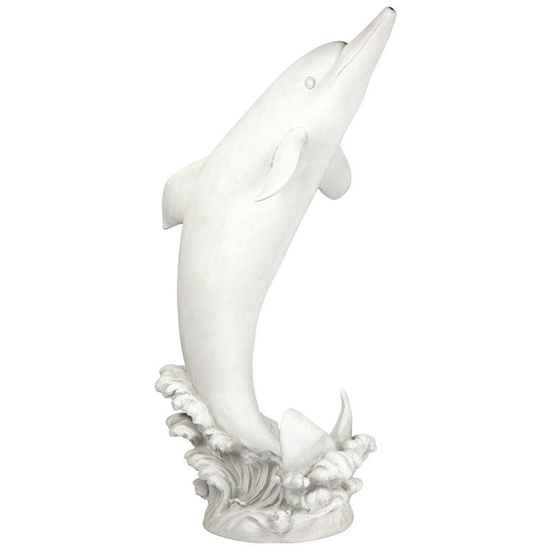 Tropical Leaping Dolphin Piped Statue