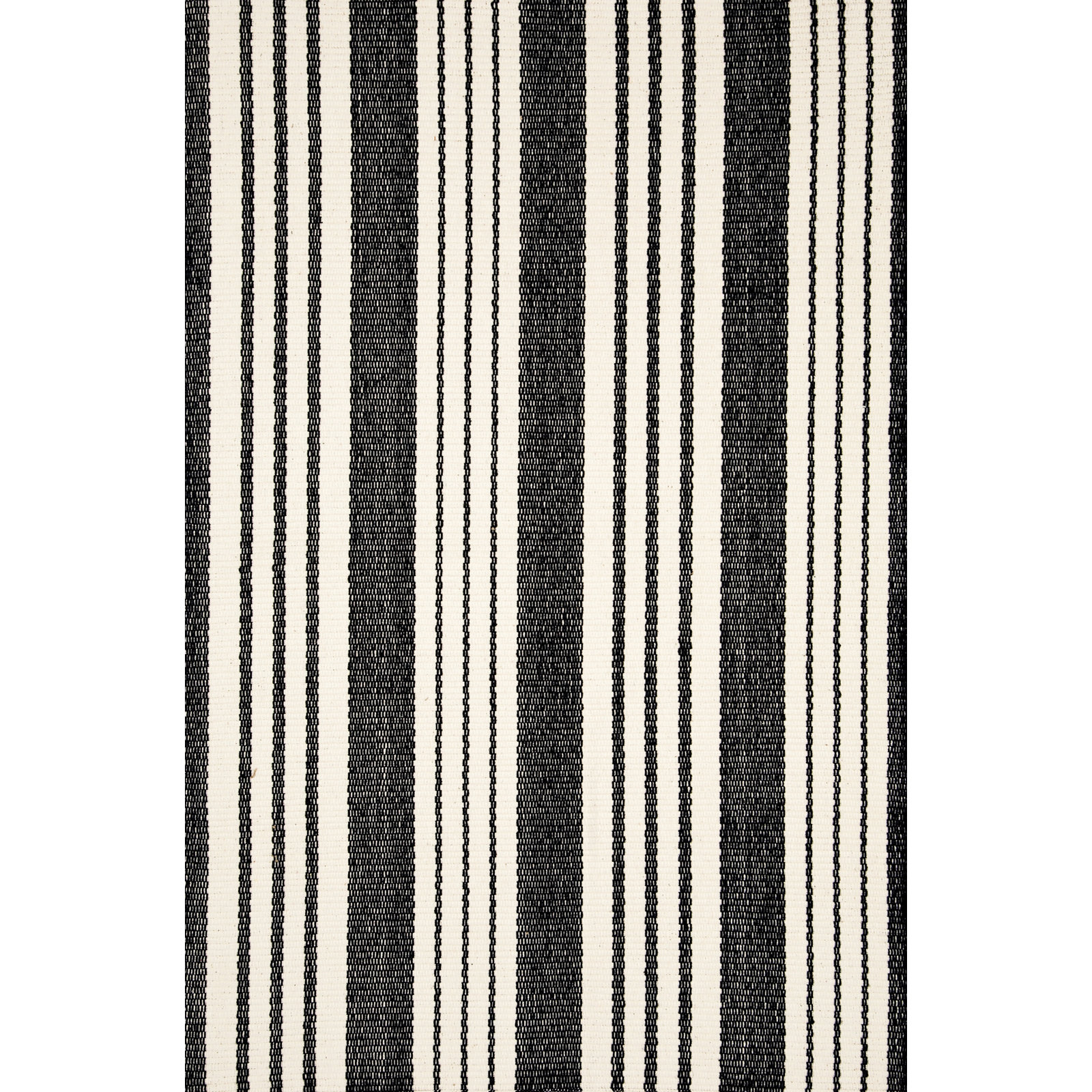 Birmingham Black Handwoven Indoor/Outdoor Rug, Rectangle 3' x 5'