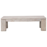 Amaya 56-Inch Rectangular Reclaimed Pine Block Feet Coffee Table