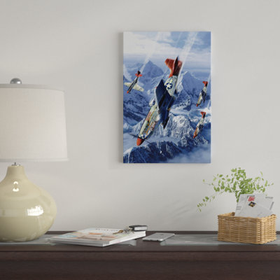 Tuskegee Airmen Flying Near The Alps In Their P-51 Mustangs by Kurt Miller - Wrapped Canvas Gallery-Wrapped Canvas Giclée