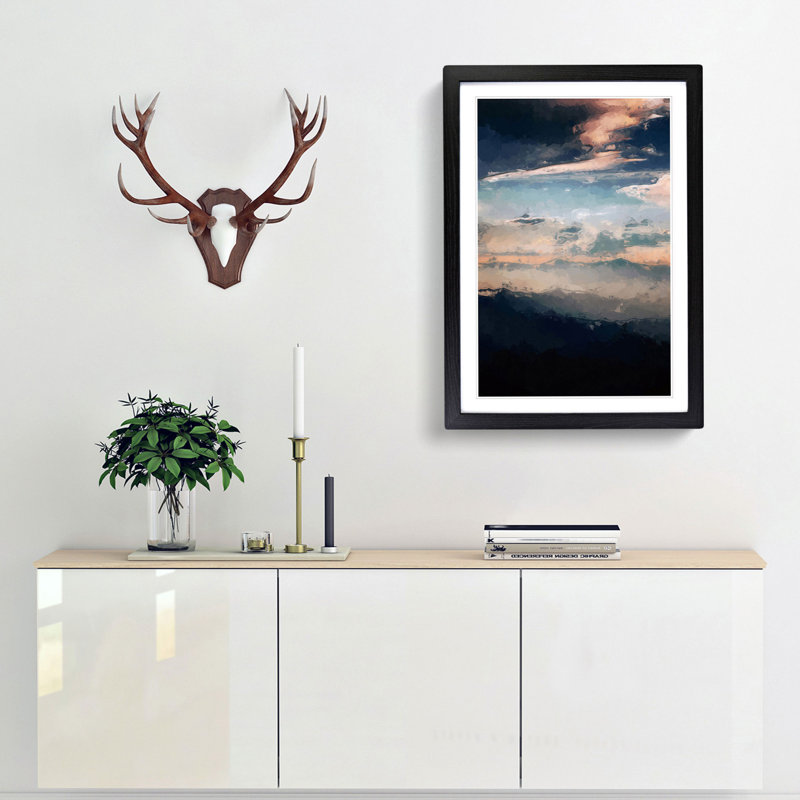 Mountain Peaks of Thailand in Abstract - Framed Print, Black Framed, 36cm H x 27cm W x 2cm D