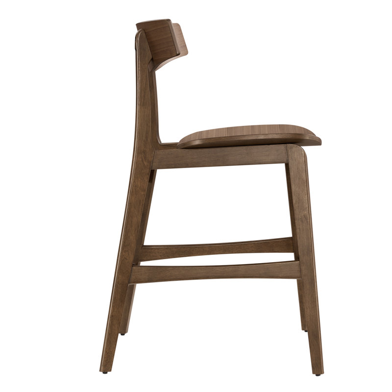 Tabouret de comptoir en bois massif, Noyer