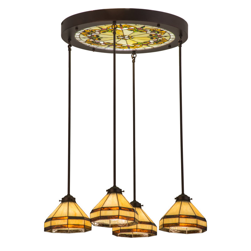 Luminaire suspendu grappe 4 lumières Empire