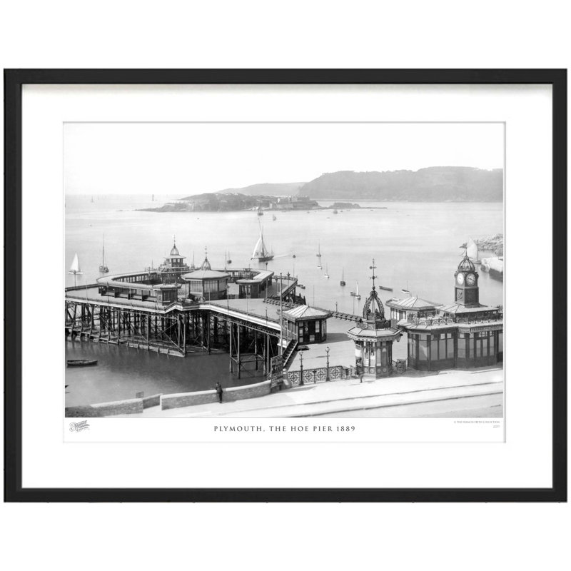 Plymouth, The Hoe Pier 1889 by Francis Frith - Single Picture Frame Print, 28cm H x 36cm W x 2.3cm D