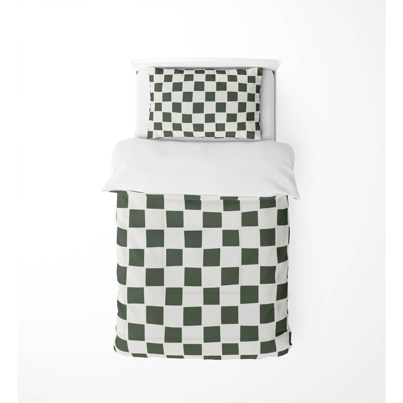 Checkered Comforter Set, Green