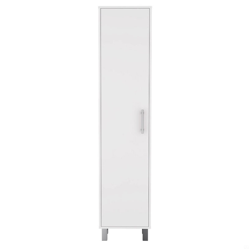 70 po de hauteur armoire de rangement avec balais et quatre tablettes, Blanc