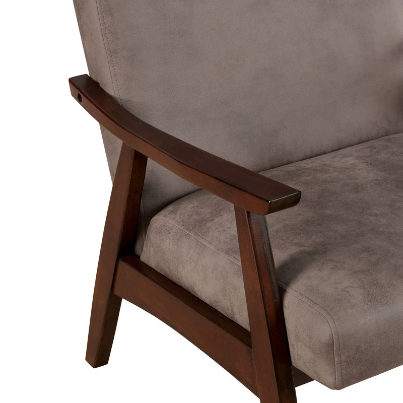 Causeuse avec accoudoirs en similicuir 46,75 po, Similicuir brun, Espresso