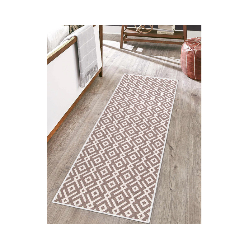 Tapis de cuisine antidérapant Dontrez, Brun