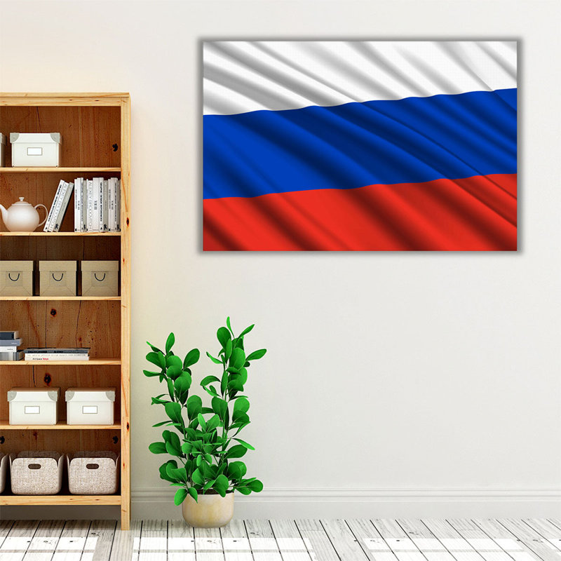 Drapeau russe, impression sur toile, H 20 po x l 30 po
