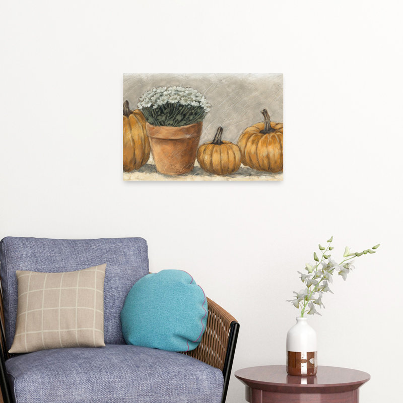 Art mural de fleurs et citrouilles II, 16" H x 24" W