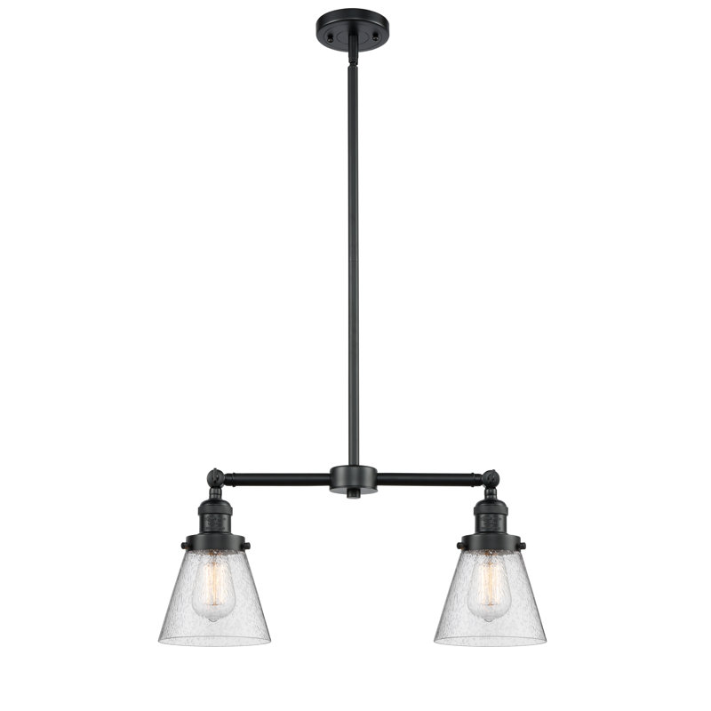 Stonecipher 2 - Light Kitchen Island Pendant, 6 Watt Vinage LED Bulb, Seedy, Oil Rubbed Bronze
