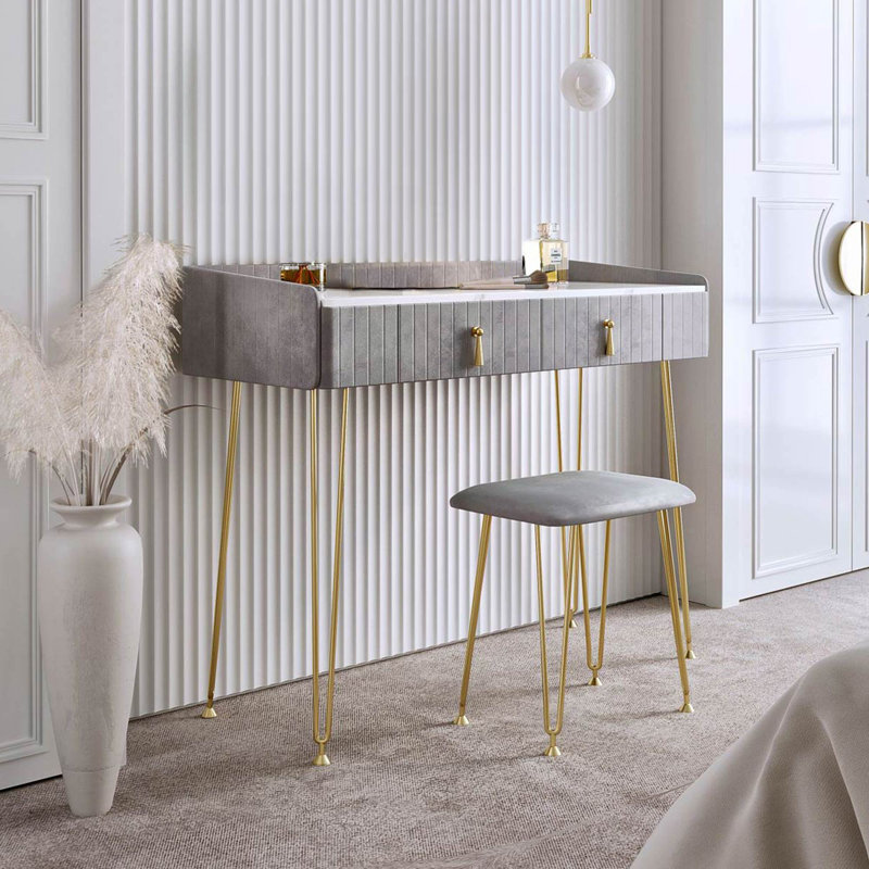 Aubie Dressing Table, Dove Grey