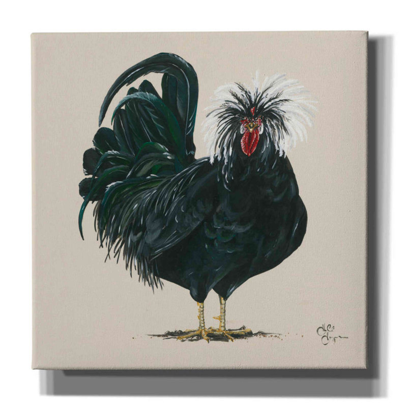 " Chicken " by Hollihocks Art, 12" H x 12" W x 0.75" D
