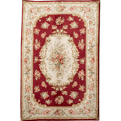 Hand-Knotted High-Quality Wine Area Rug