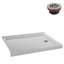 Base de douche rectangulaire en acrylique l 48 po x P 36 po, bonde incluse