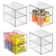 2-Drawer Stackable Organizer - Pull-Out Sliding Storage Drawers for Kitchen or Pantry - Clear