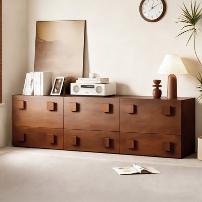 3pc, Walnut Wood Colour, Solid Wood Free Combination Cabinet, Modular Free Grid Cabinet, Low Cabinet, Door Cabinet, Tv Cabinet, Storage Cabinet, Low Bookcase