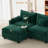 Modular Sectional Sofa With 2 Ottoman/smart Charging Module/throw Pillow (green)-129036970