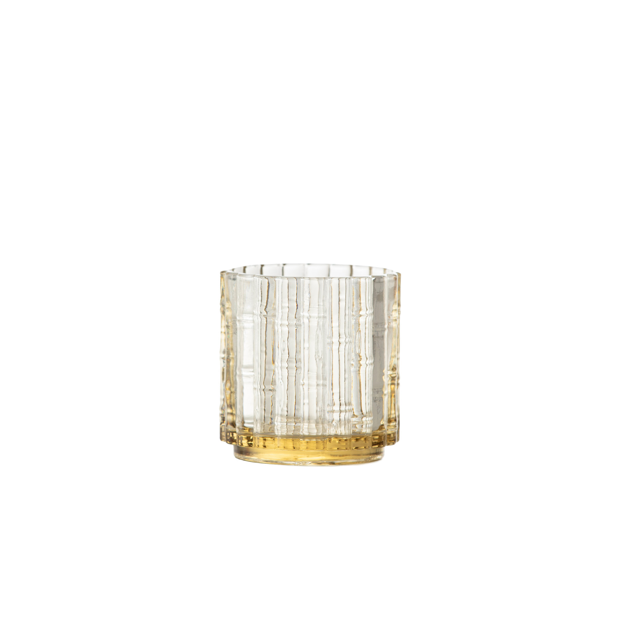 Fortessa Mahalo Stackable Glass, 11 Oz. Double Old Fashioned (Set of 4), Ginger Gold, 11 fl oz, Ginger Gold