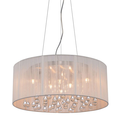 6 - Light White Drum Pendant