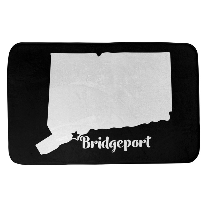 Tapis pour salle de bain connecticut bridgeport, l 17 po x L 21 po, Noir