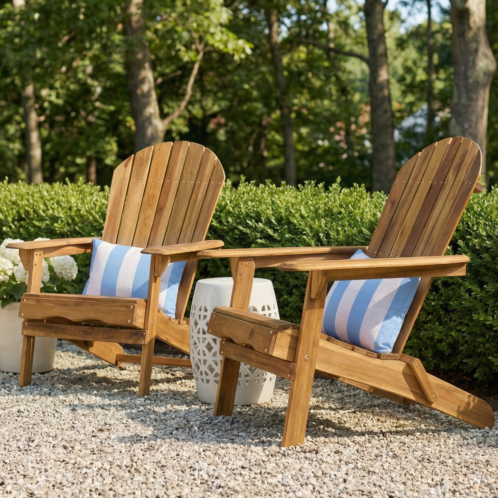 Woking Foldable Outdoor Adirondack Set, Blue