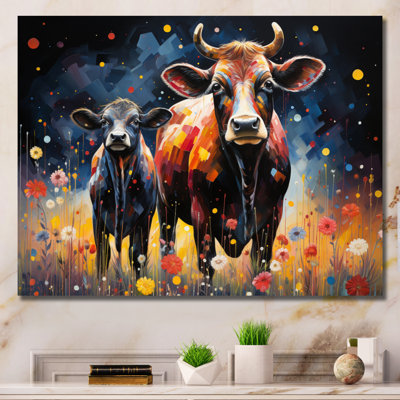 Impression sur toile encadrée, "Bovins pastoraux et pasteurs"