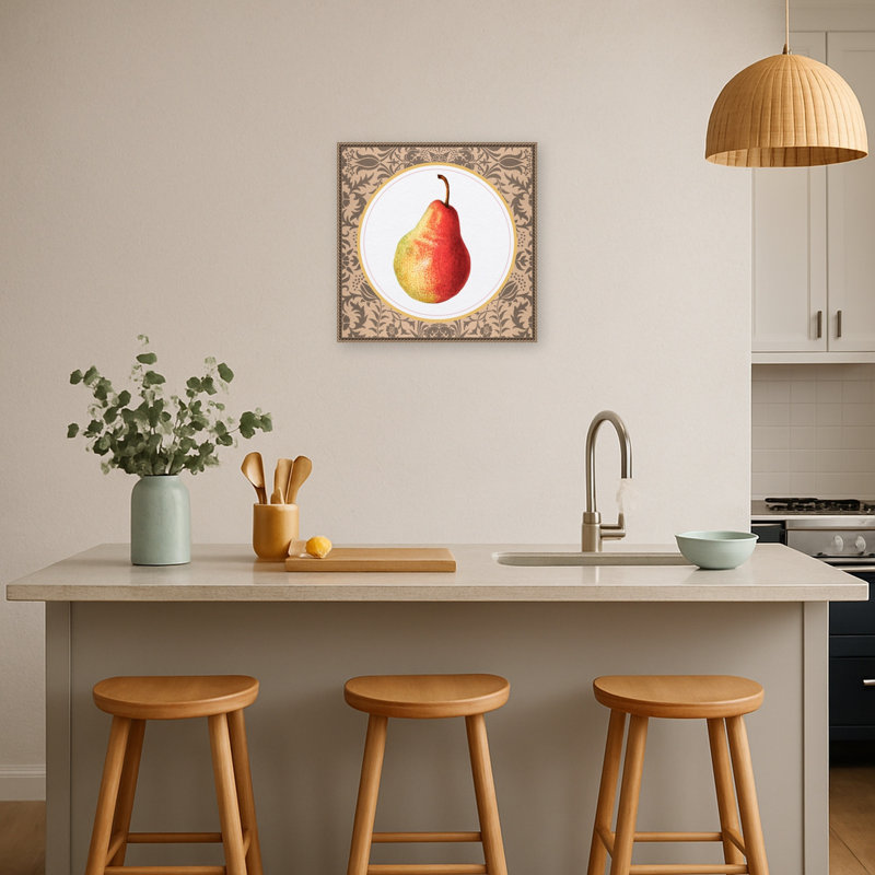 «Once Once A Pear» par Wild Violets, reproduction d'art sur toile encadrée, 22 X 22