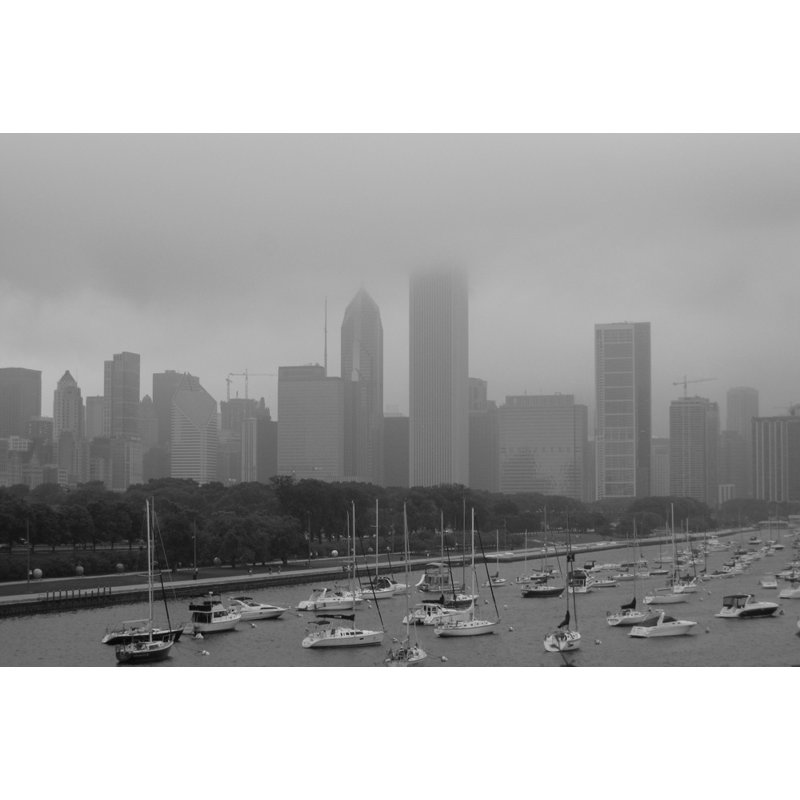 Chicago brouillard noir et blanc