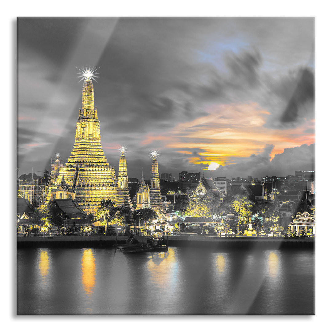 Glasbild Tempel Bangkok Thailand