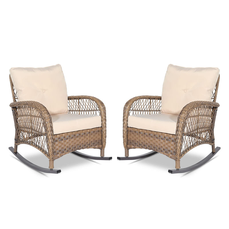 Chaise berçante 2 pièces Dayhsaun, Beige