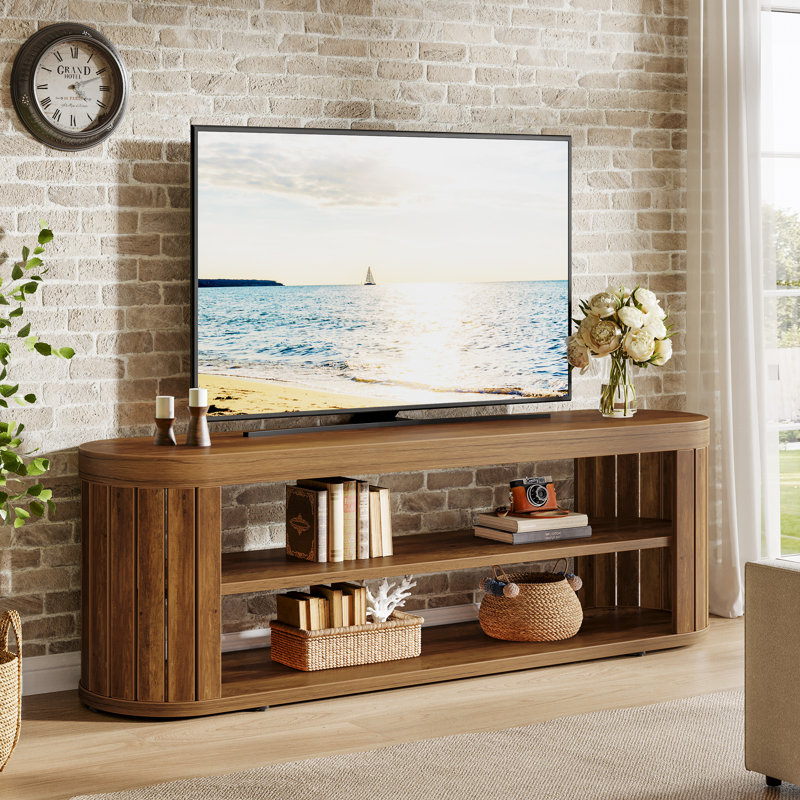 Meuble télé 2 niveaux 47,2 pouces, Brun