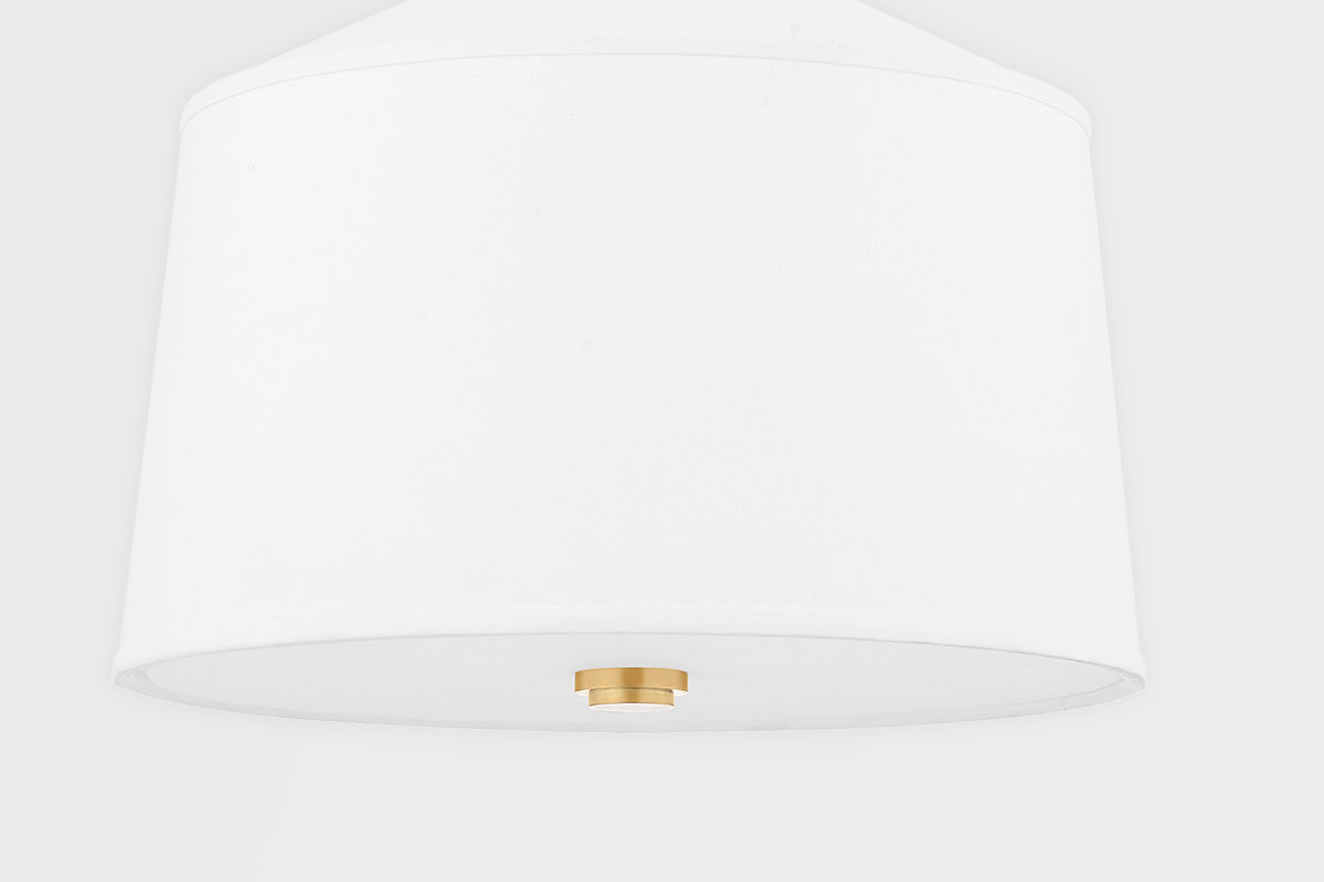 Single Light Linen Semi Flush Mount