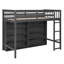 Lit mezzanine en bois de 62,2 po de hauteur avec tablettes de rangement et lit encastré avec échelle intégrée-94422987-94422988